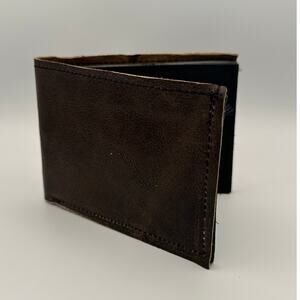 Handmade Oaxacan Dark Brown Leather Wallet – 100% Genuine Bifold Artisan Craft